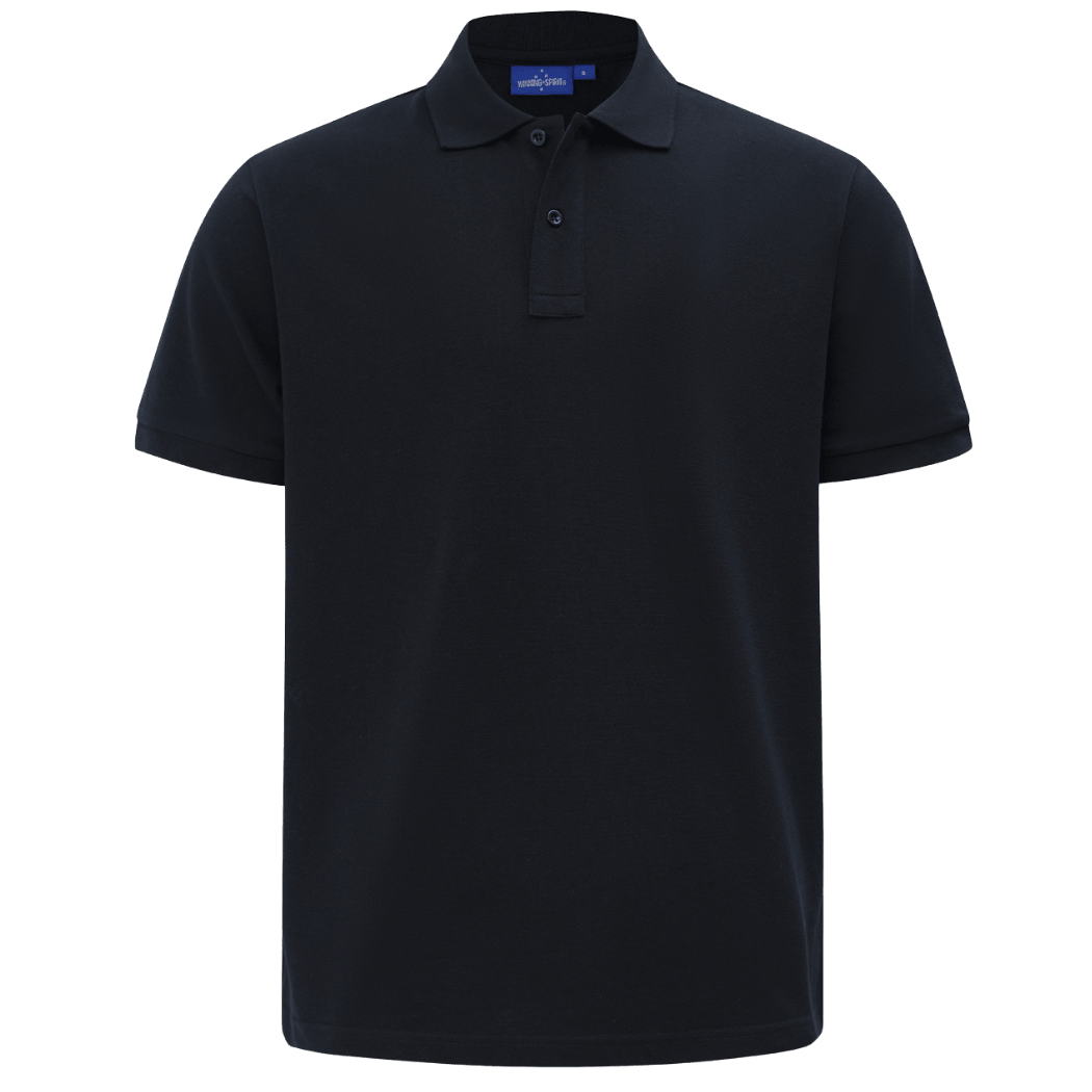 Personalised embroidered polo shirt in Black — Stitch Nest, made to order in Ballarat