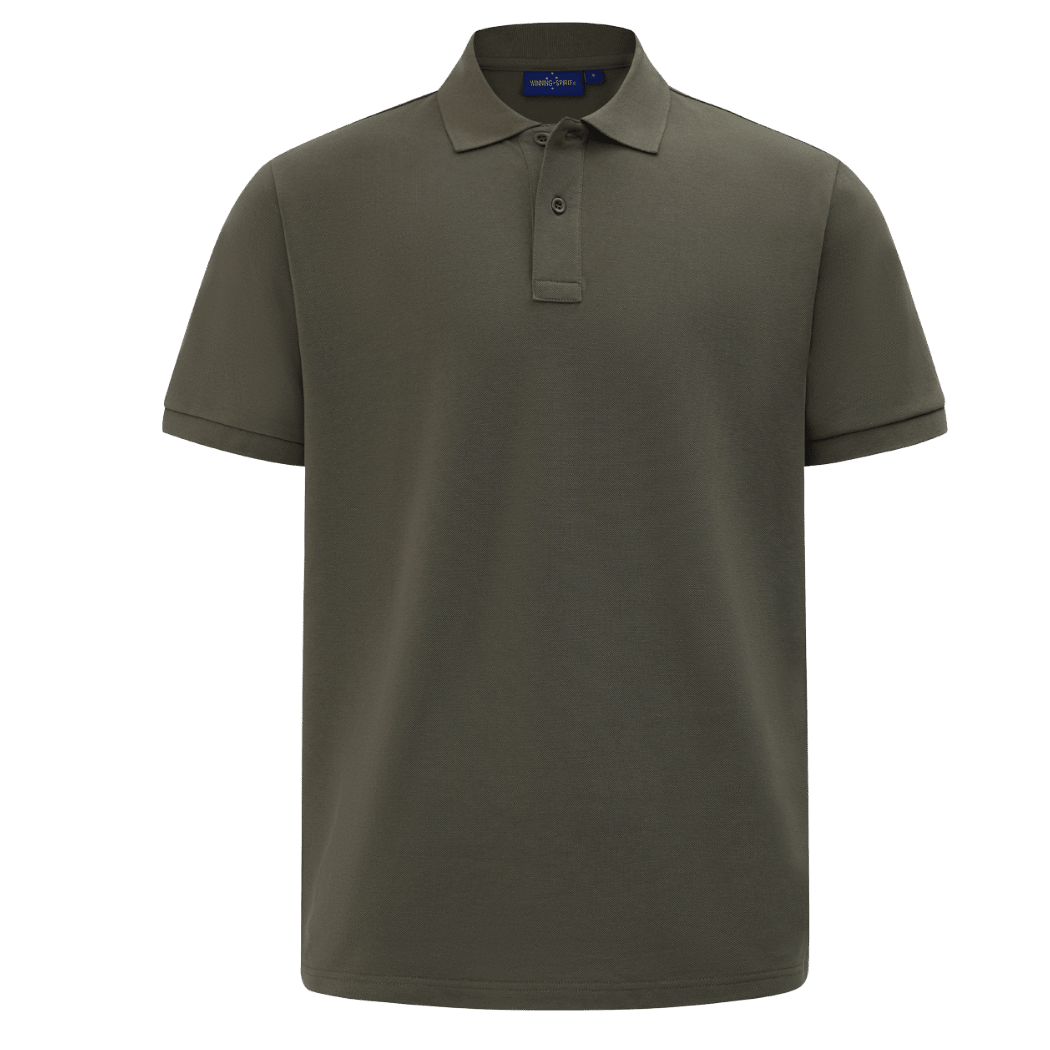 Personalised embroidered polo shirt in Smoke Sage — Stitch Nest, made to order in Ballarat
