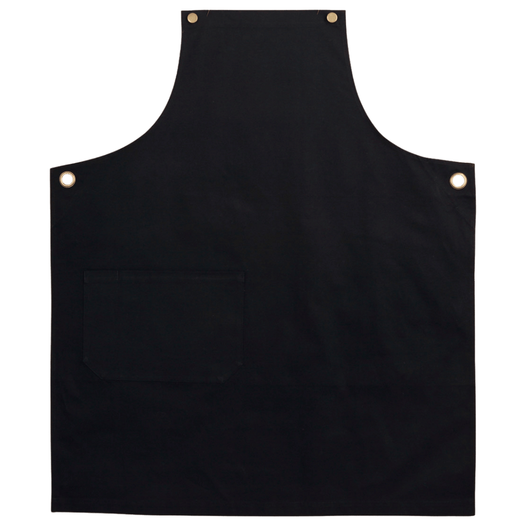 Personalised embroidered canvas apron in Black — Stitch Nest, made to order in Ballarat