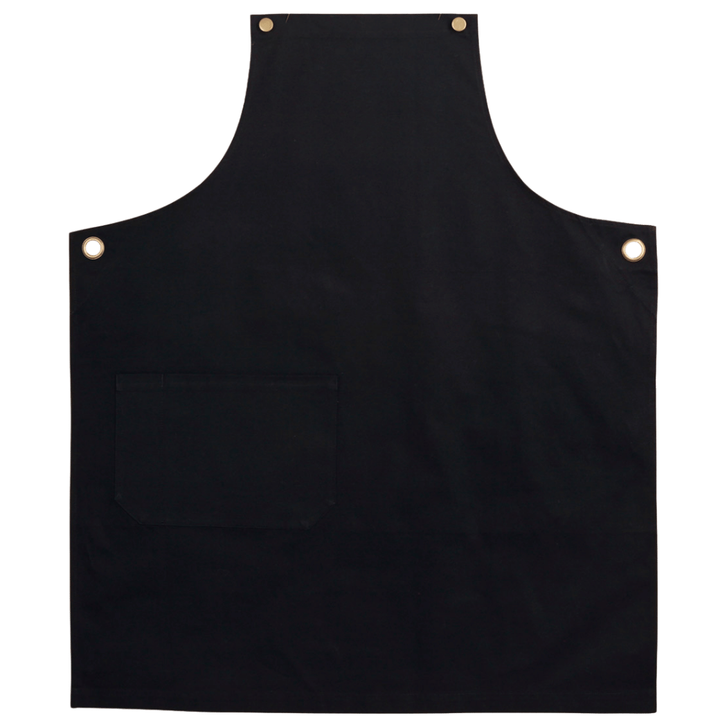 Personalised embroidered canvas apron in Black — Stitch Nest, made to order in Ballarat