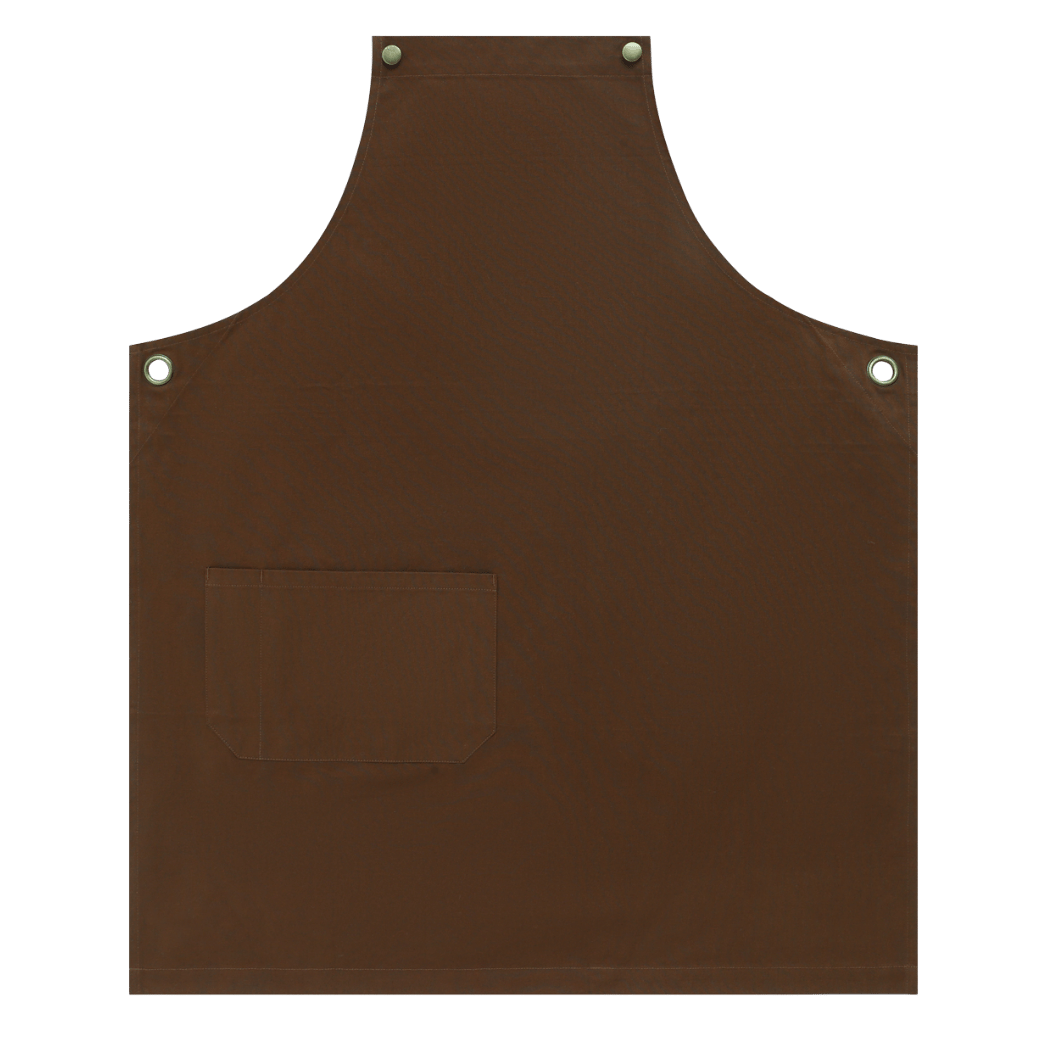 Personalised embroidered canvas apron in Walnut — Stitch Nest, made to order in Ballarat