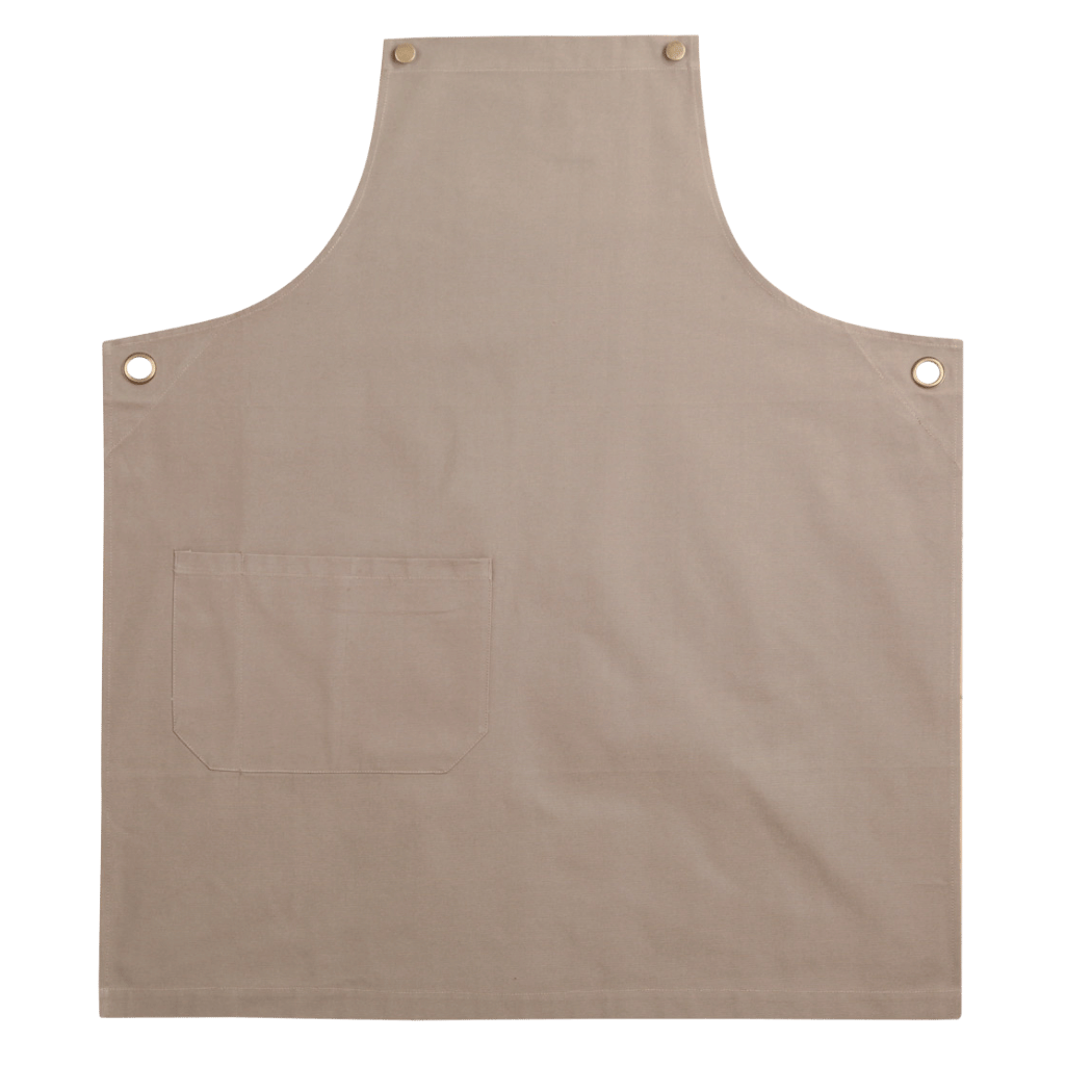 Personalised embroidered canvas apron in Khaki — Stitch Nest, made to order in Ballarat