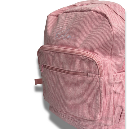 Personalised Corduroy Kids Backpack – Custom Embroidered Name Bag