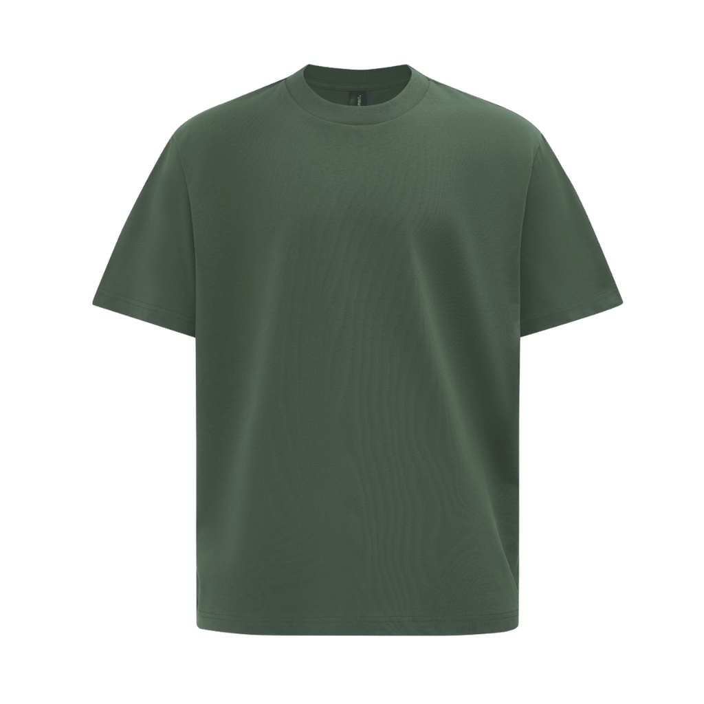 Personalised oversized heavy cotton tee in Army Green — Stitch Nest, made to order in Ballarat