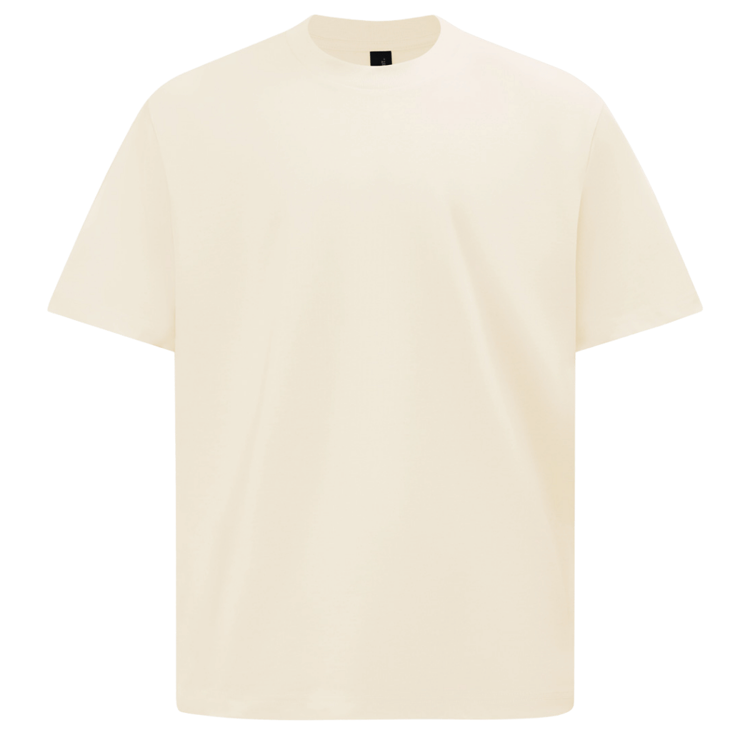 Personalised oversized heavy cotton tee in Natural — Stitch Nest, made to order in Ballarat