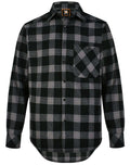 Personalised embroidered flannel shirt in Black/Charcoal — Stitch Nest, made to order in Ballarat