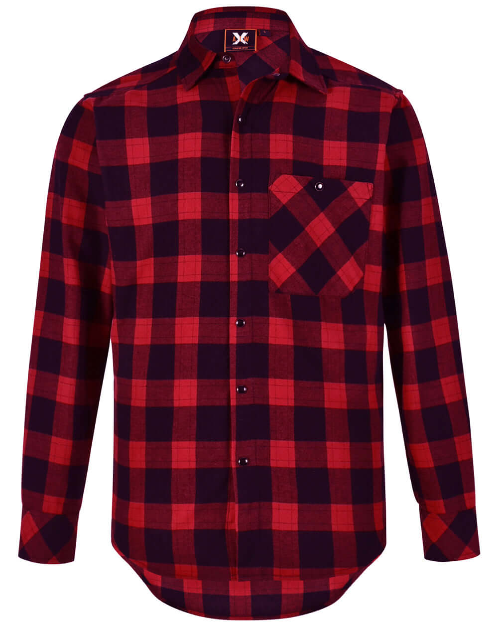 Personalised embroidered flannel shirt in Black/Wine — Stitch Nest, made to order in Ballarat