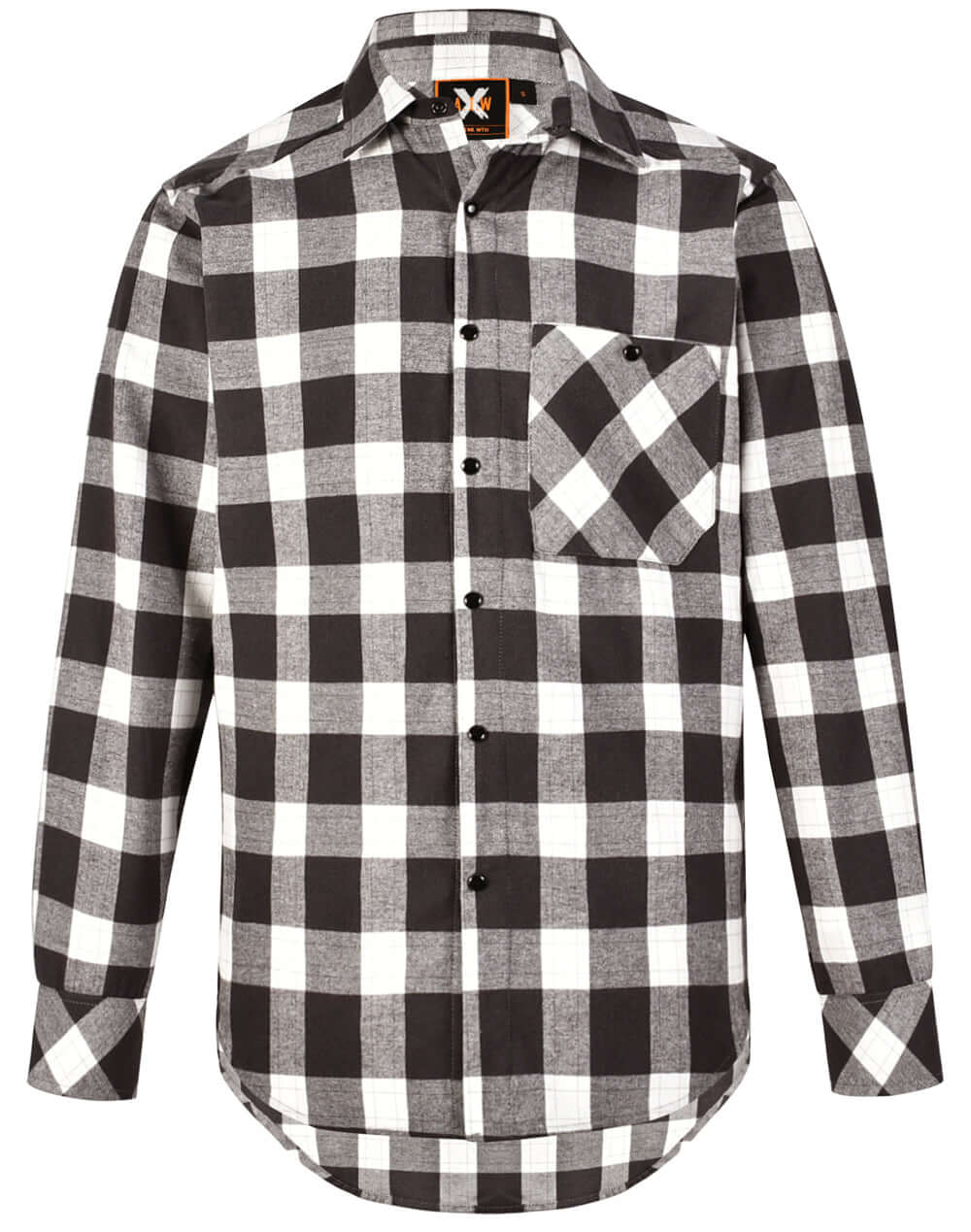 Personalised embroidered flannel shirt in Charcoal/White — Stitch Nest, made to order in Ballarat