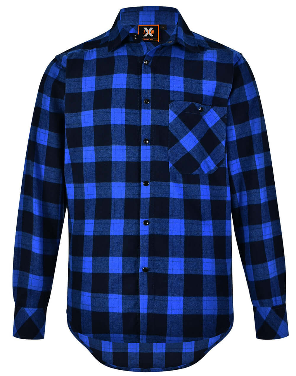 Personalised embroidered flannel shirt in Navy/Blue — Stitch Nest, made to order in Ballarat
