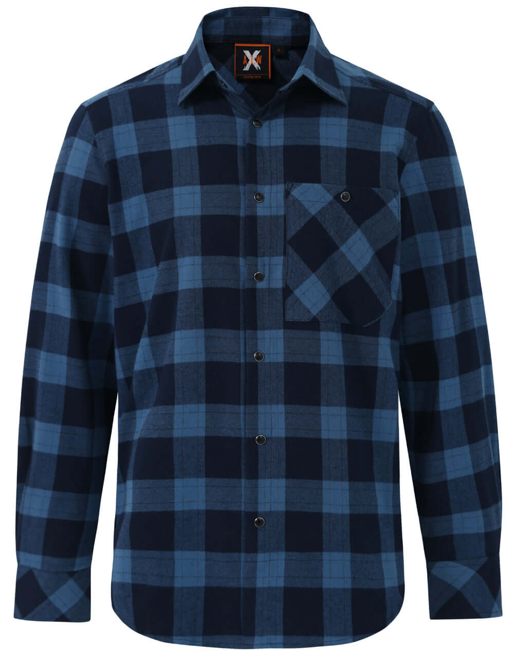 Personalised embroidered flannel shirt in Navy/Slate — Stitch Nest, made to order in Ballarat