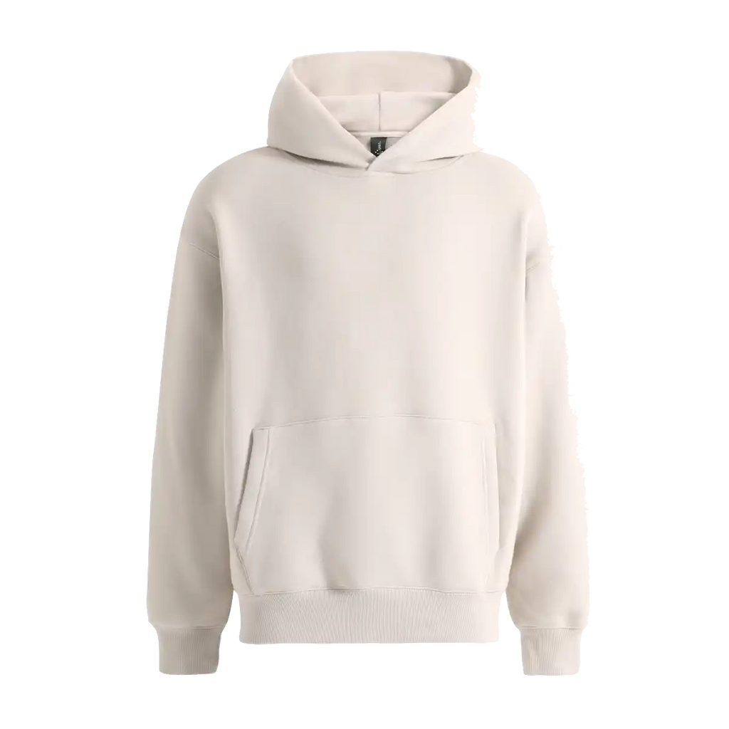 oversized hoodie with drop shoulders and kangaroo pocket with custom embroidery