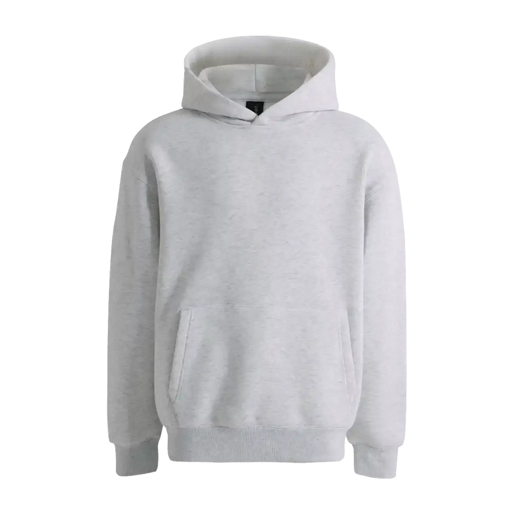 oversized hoodie with drop shoulders and kangaroo pocket with custom embroidery