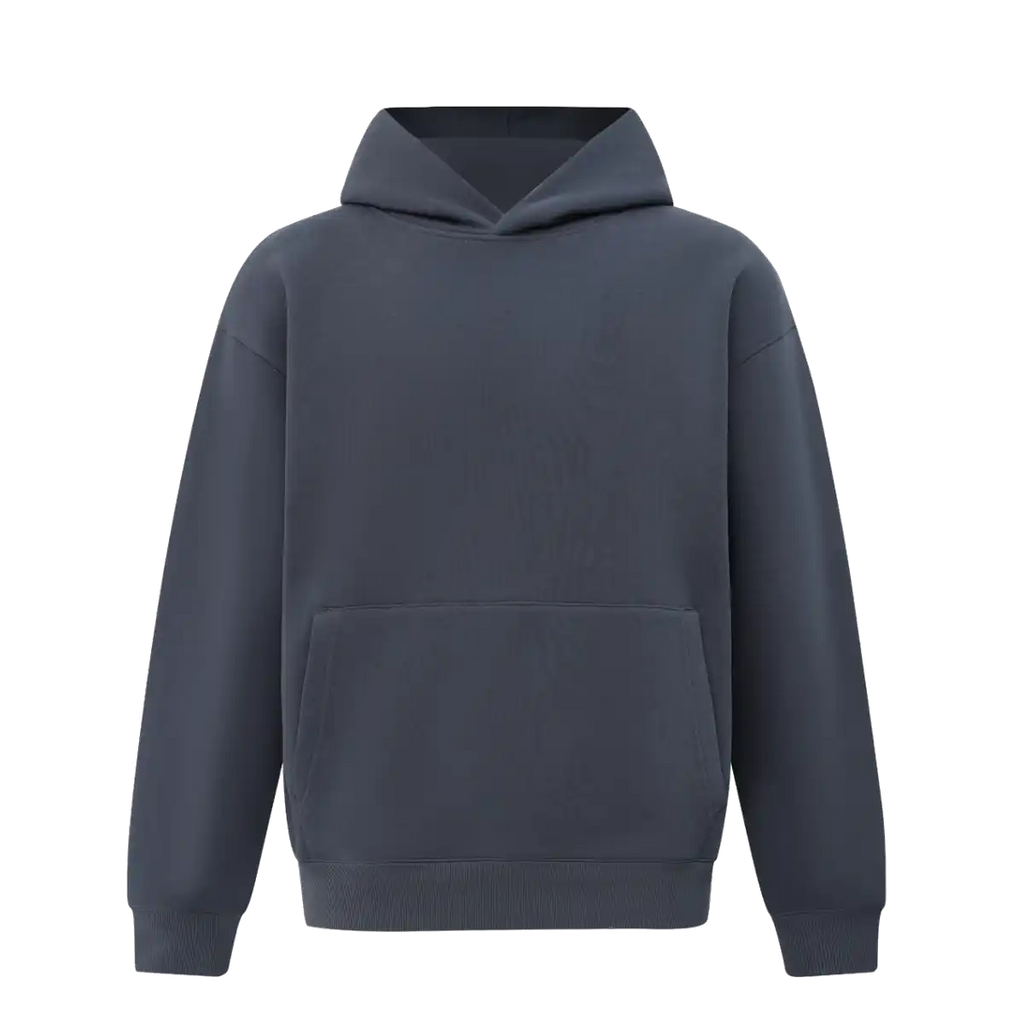 oversized hoodie with drop shoulders and kangaroo pocket with custom embroidery