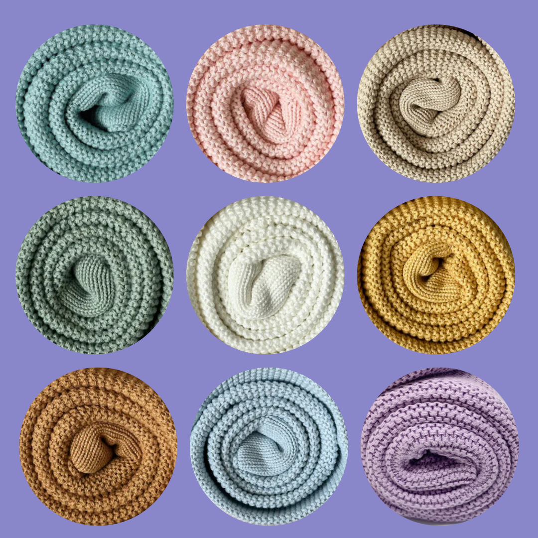 Bloom Floral Personalised Baby Knitted Blanket - Stitch Nest