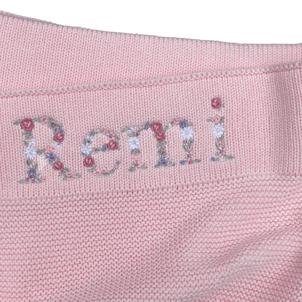 Bloom Floral Personalised Baby Knitted Blanket - Stitch Nest