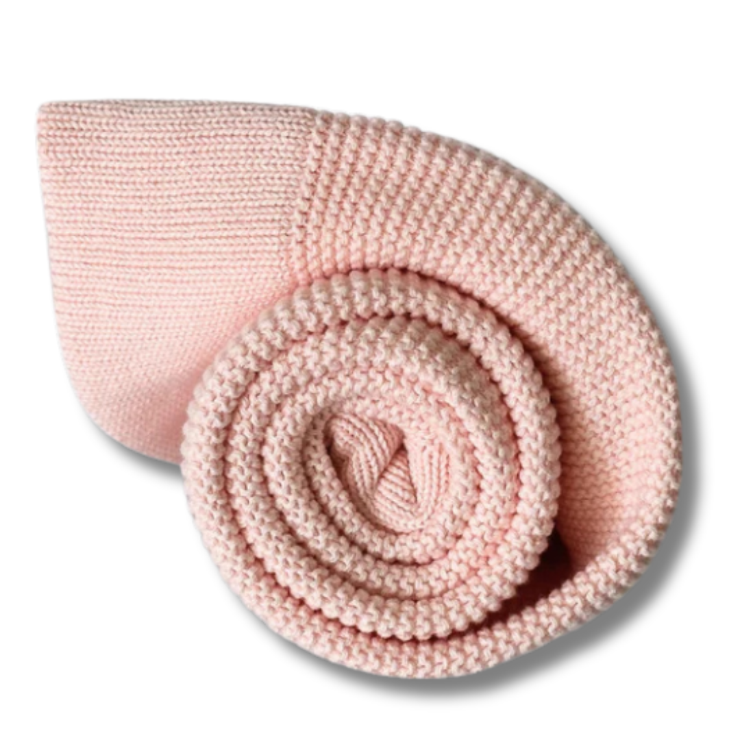 Personalised cotton baby blanket with custom name embroidery  
baby pink colour