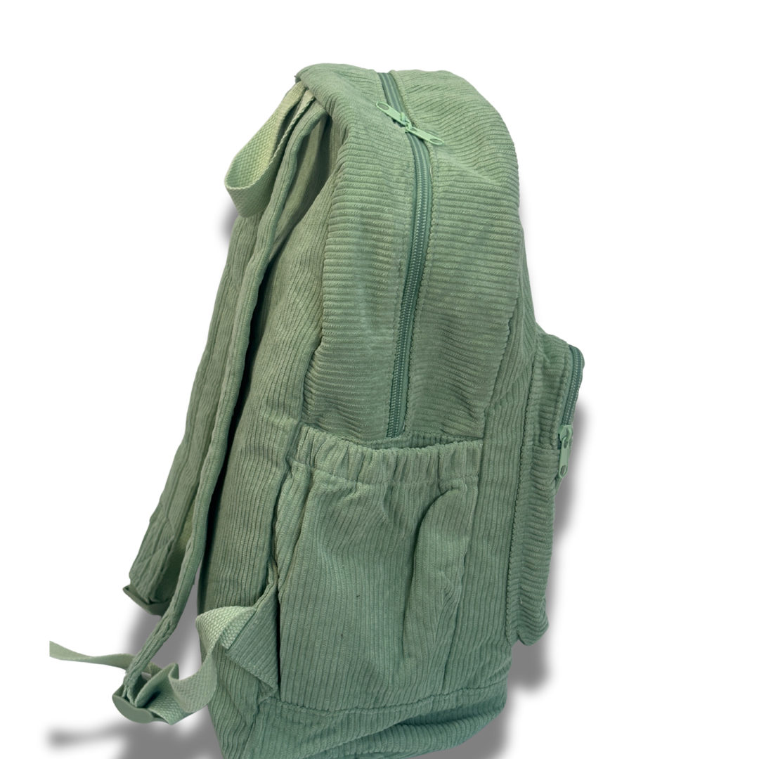 Personalised Corduroy Kids Backpack – Custom Embroidered Name Bag - Stitch Nest