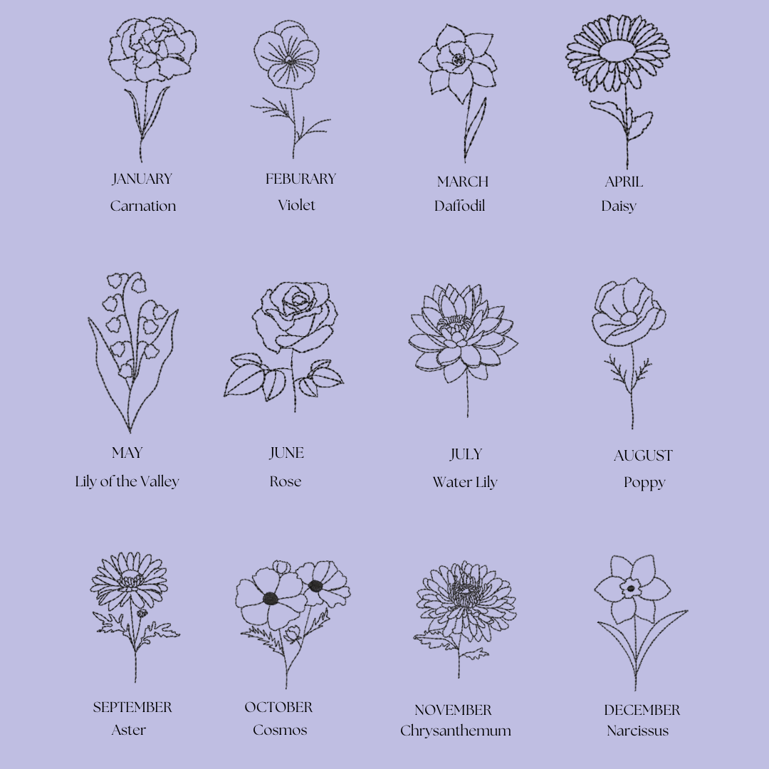 Birth Flower Crew - Stitch Nest